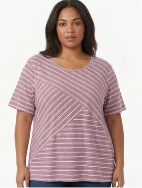 NWT Alfred Dunner Striped Textured Top